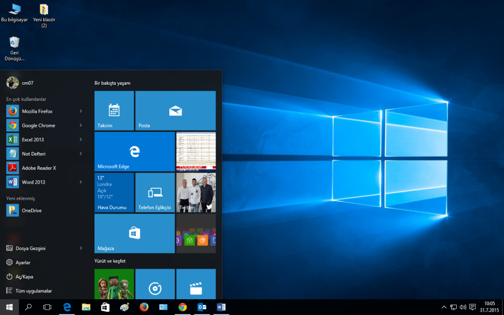 Windows 10 Screen Baslat Menusu 