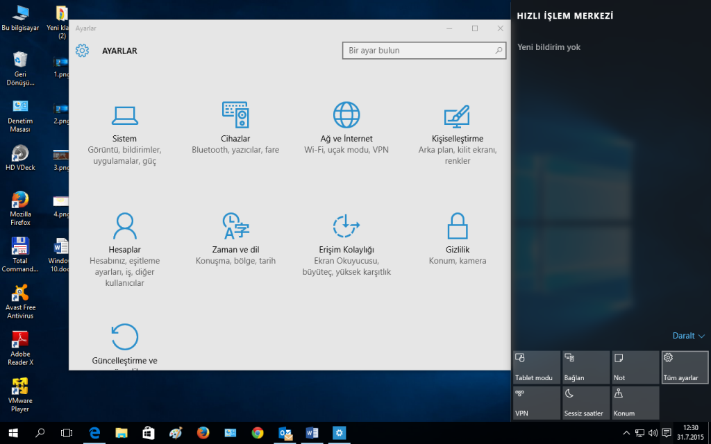 Windows 10 Screen Settings 